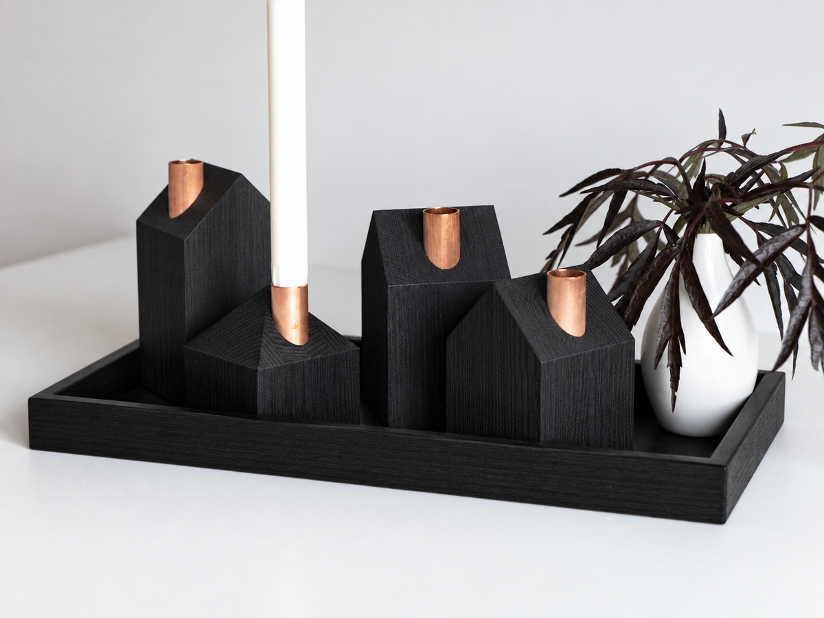 Moderner Adventskranz ALL BLACK