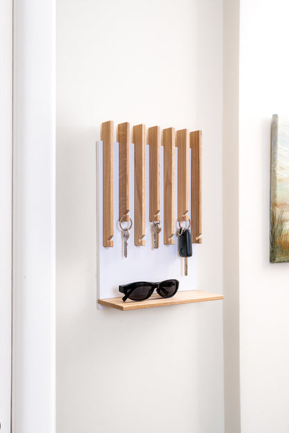 Schlüsselbrett aus Eiche Natur Modern für den Eingangsbereich mit 1 Ablage