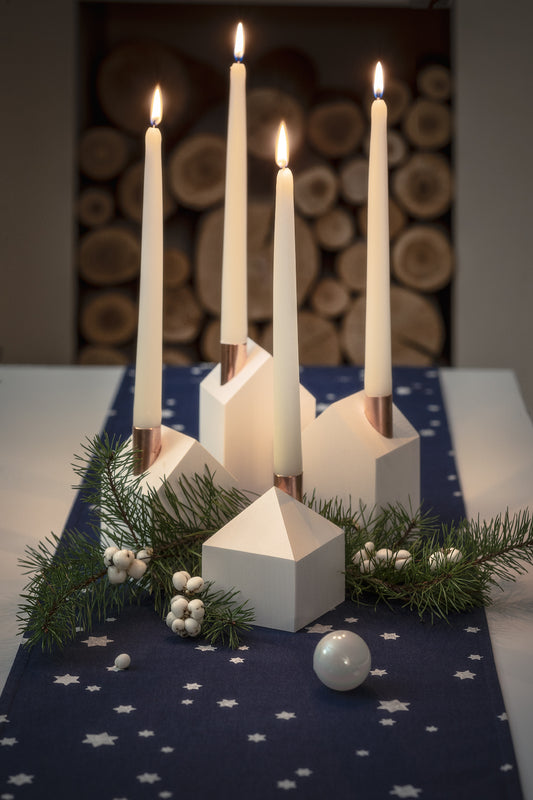 Moderner Adventskranz WHITE CHRISTMAS