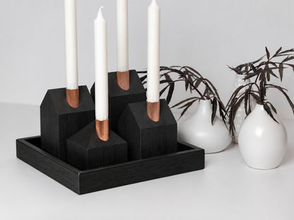 All Black - square tray - black