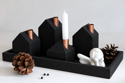 All Black - rectangle tray - black