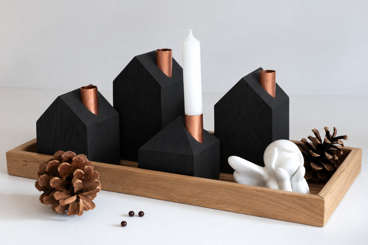 All Black - rectangle tray - natural