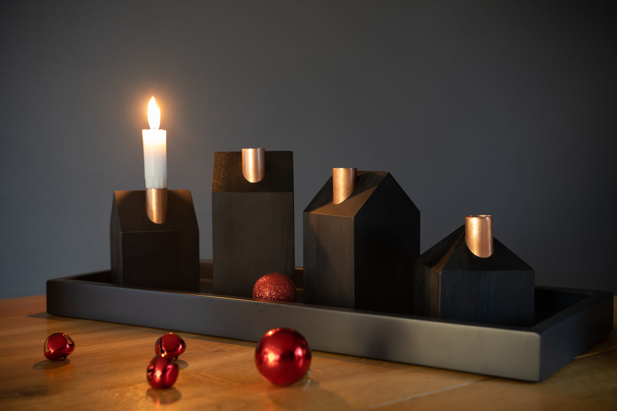 Moderner Adventskranz ALL BLACK