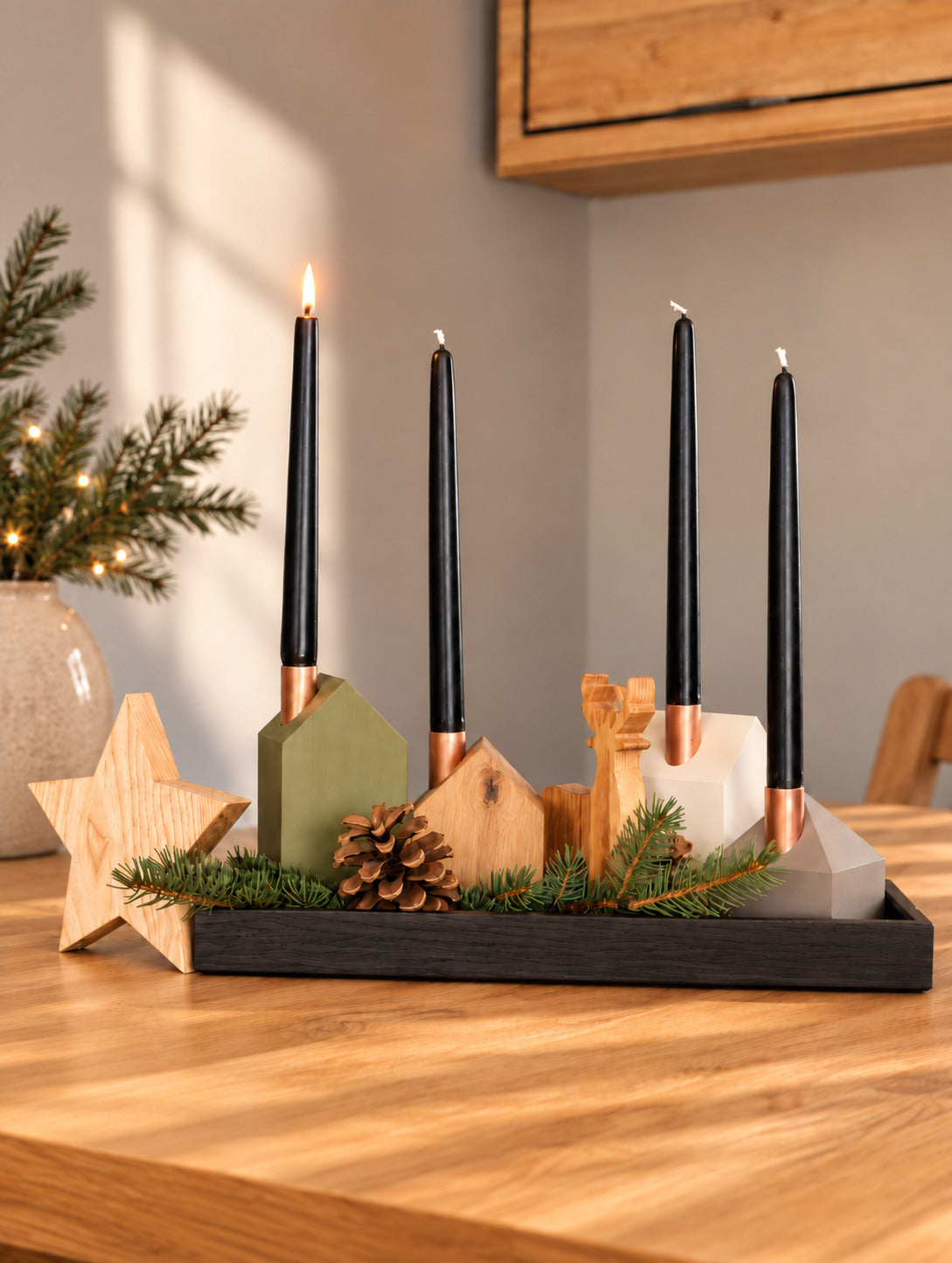 Forest - rectangle tray - black