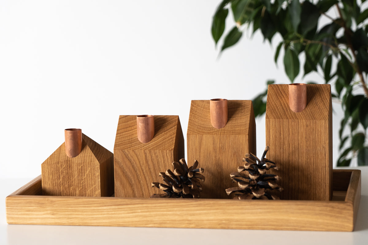Moderner Adventskranz RUSTIKALE EICHE