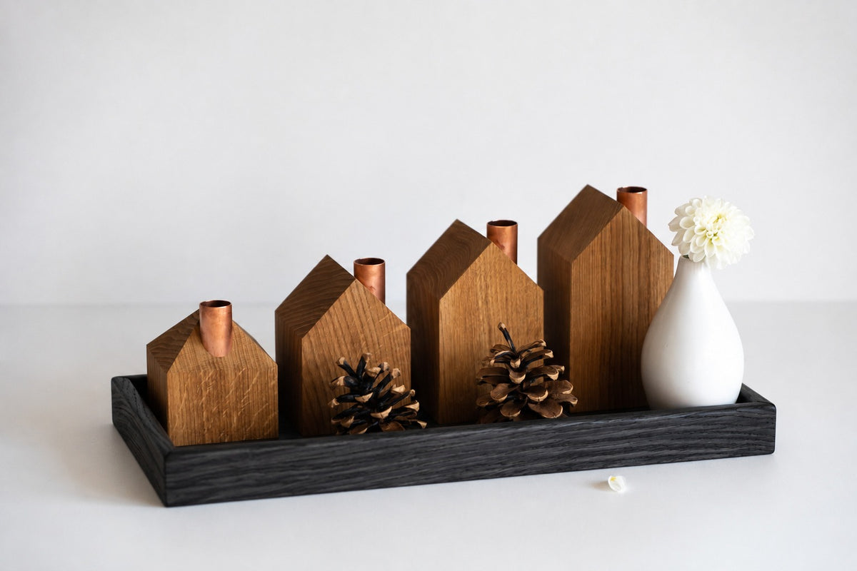 Moderner Adventskranz RUSTIKALE EICHE