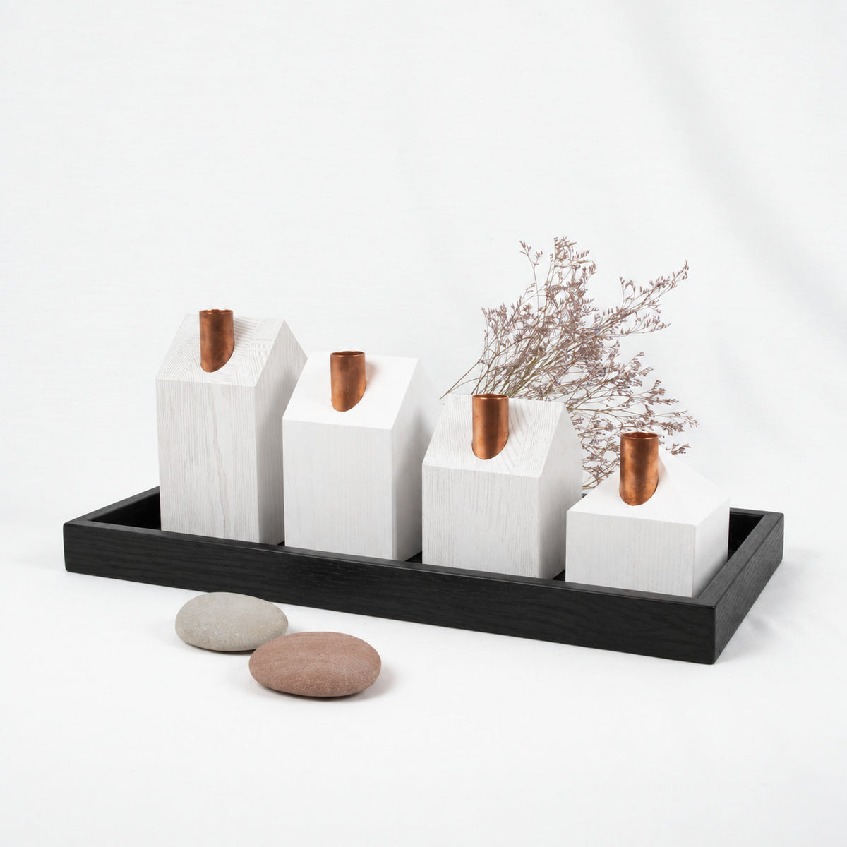 White Christmas - rectangle tray - black