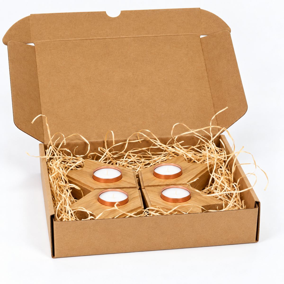 AUSEKLIS oak advent candle holder set