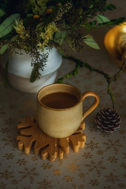 Eichenholz-Schneeflockenhalter, fertiges Geschenkset