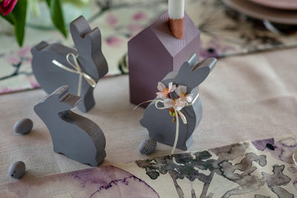 Hasenfamilie aus Holz – 4er-Set