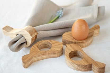 Oster-Eierbecher & Serviettenringe – 5er-Set
