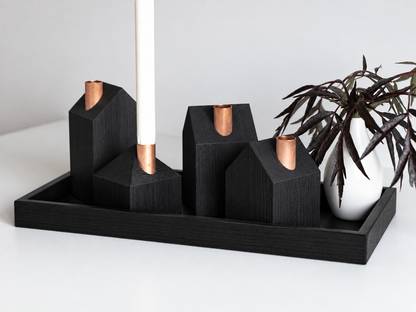 Moderner Adventskranz ALL BLACK